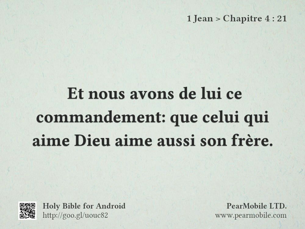 1 Jean, Chapitre 4:21